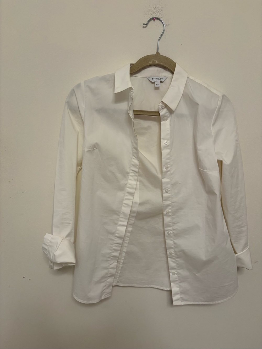 NWOT White Button-Down Cotton Shirt minimalist quiet luxury office business XXS
